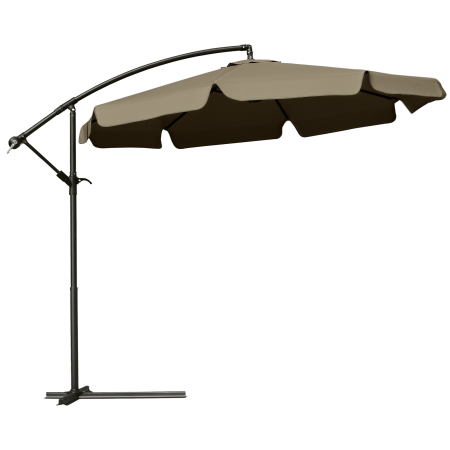Gradina & balcon -  - Umbrela de gradina suspendata, cu deschidere cu manivela, din metal si poliester, Ø2,7x2,7 m, cafenie