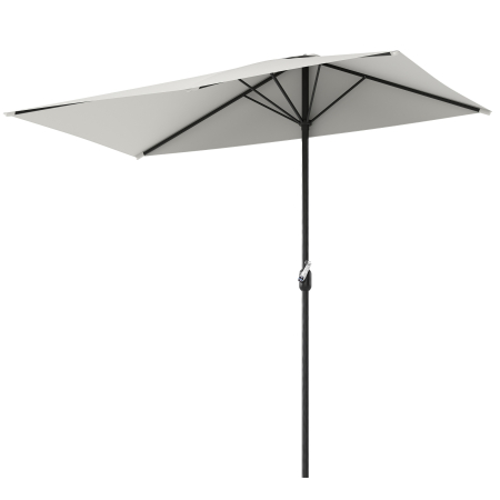 Gradina & balcon -  Umbrela de perete semiluna economisitoare de spatiu cu deschidere cu manivela, crem