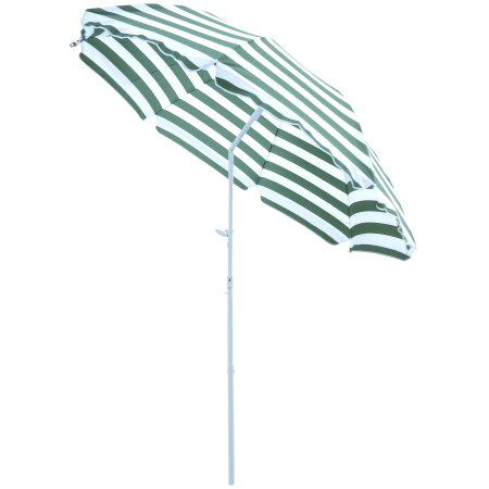 Prelate, pavilioane, umbrele terasa -  Umbrela de Plaja cu Acoperis inclinabil la 45°, Ø1.8x2 m, Verde si Alb