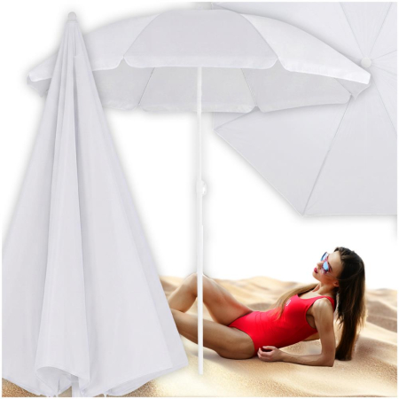 Umbrela de plaja pliabila cu inclinare reglabila, UPF 50+, cu husa transport, 160 cm, gri [2]