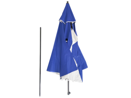 Umbrela de plaja tip cort 2 in 1 cu paravan lateral, ventilatie si protectie UV, diametru 213 cm, albastru [8]