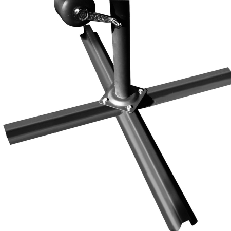  Umbrela de Soare Excentrica cu Baza in Cruce Inclusa, din Metal si Poliester, 3x2,5 m, Bej [8]