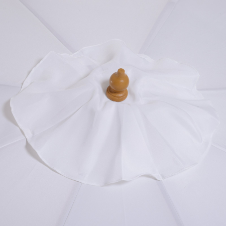  Umbrela din Lemn Umbrela Soare pentru Gradina Balcon Alb 3 m [7]