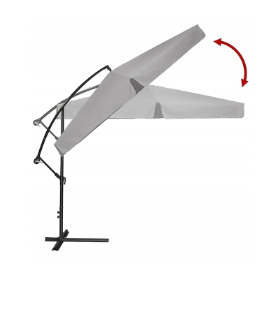 Umbrela gradina cu inclinare reglabila, cupola cu protectie UV, husa protectie, diametru 300 cm, gri [1]