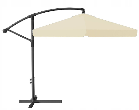 Umbrela gradina tip banana cu mecanism inclinare, impermeabila, diametru 300 cm, husa inclusa, bej [1]