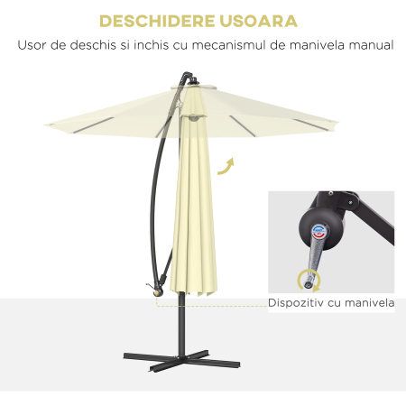  Umbrela pentru Gradina Brat Deluxe Inclinabila cu Manivela, Φ3m [3]
