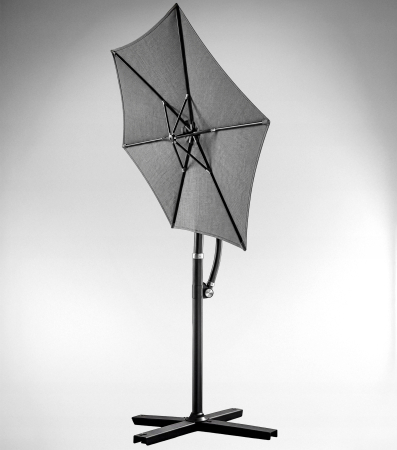 Umbrela pentru gradina XL cu rotatie 360 si ventilatie, diametru 300 cm, gri [2]