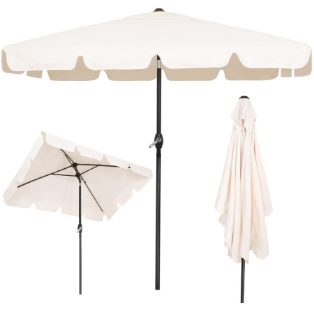 Umbrela terasa sau gradina reglabila, inclinare 2 directii, protectie UV UPF 50+, 195x122 cm, ecru [3]