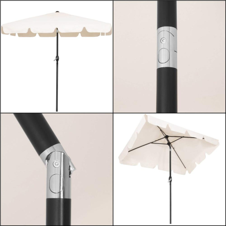 Umbrela terasa sau gradina reglabila, inclinare 2 directii, protectie UV UPF 50+, 195x122 cm, ecru [18]