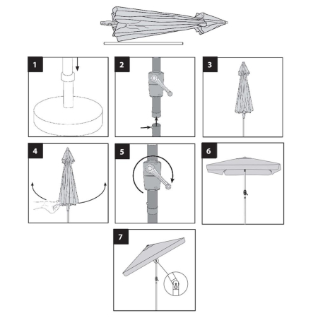 Umbrela terasa sau gradina reglabila, inclinare 2 directii, protectie UV UPF 50+, 195x122 cm, ecru [15]