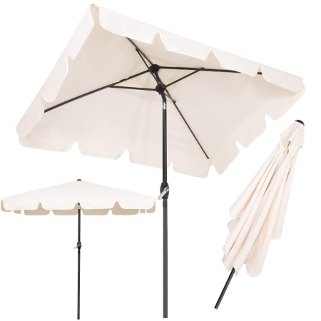 Umbrela terasa sau gradina reglabila, inclinare 2 directii, protectie UV UPF 50+, 195x122 cm, ecru [2]