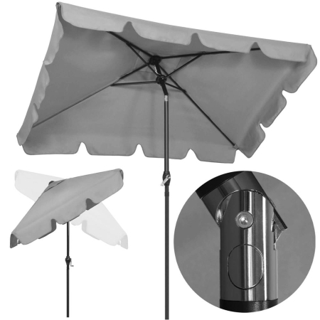 Umbrela terasa sau gradina reglabila, inclinare 2 directii, protectie UV UPF 50+, 195x122 cm, gri deschis [1]
