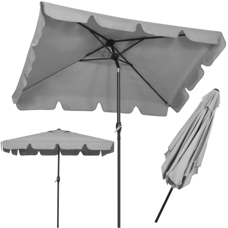 Umbrela terasa sau gradina reglabila, inclinare 2 directii, protectie UV UPF 50+, 195x122 cm, gri deschis [2]