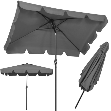 Umbrela terasa sau gradina reglabila, inclinare 2 directii, protectie UV UPF 50+, 195x122 cm, gri inchis [2]