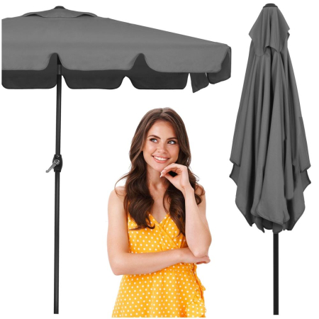 Umbrela terasa sau gradina reglabila, inclinare 2 directii, protectie UV UPF 50+, 195x122 cm, gri inchis [25]