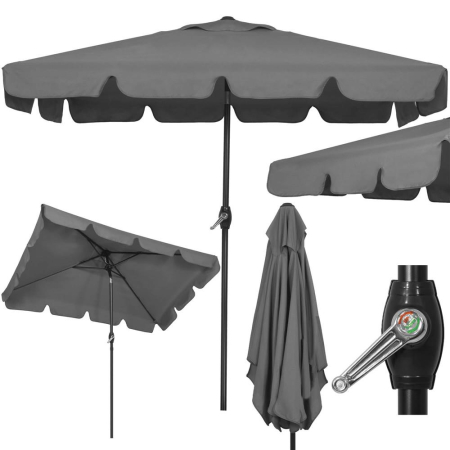 Umbrela terasa sau gradina reglabila, inclinare 2 directii, protectie UV UPF 50+, 195x122 cm, gri inchis [4]