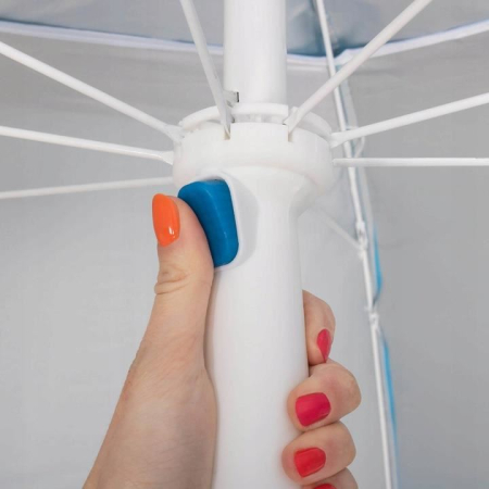 Umbrela tip cort de plaja XXL, cu 2 pereti laterali, BU14S, inaltime reglabila 140-220 cm, albastru [2]