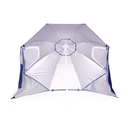 Umbrela tip cort de plaja XXL, cu 2 pereti laterali, inaltime reglabila 125-200 cm, albastru [4]