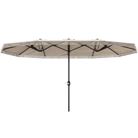 Prelate, pavilioane, umbrele terasa -  Umbrelon Dublu cu 12 Stecari si Manivela, din Poliester si Otel, 450x265x260 cm, Crem