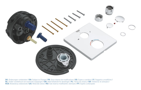 Unitate comanda cada Grohe 24080000, 1 bar, 158 mm, 10 mm, 2 iesiri, 1 functii palarie dus, 1/2 dimensiune racord, Crom [6]