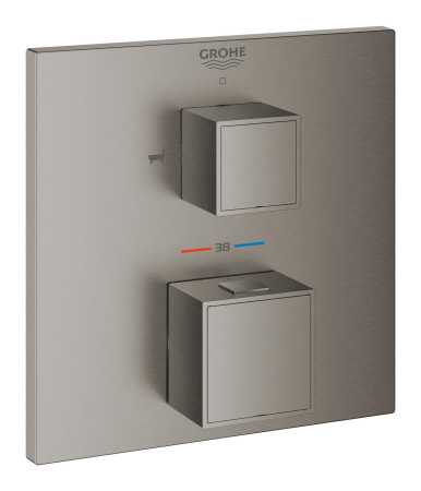 Unitate comanda cada Grohe 24155AL0, Cube, termostat, 2 iesiri, necesita valva, mat, grafit [1]