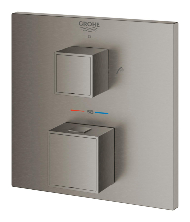 Unitate comanda cada Grohe 24155AL0, Cube, termostat, 2 iesiri, necesita valva, mat, grafit [2]