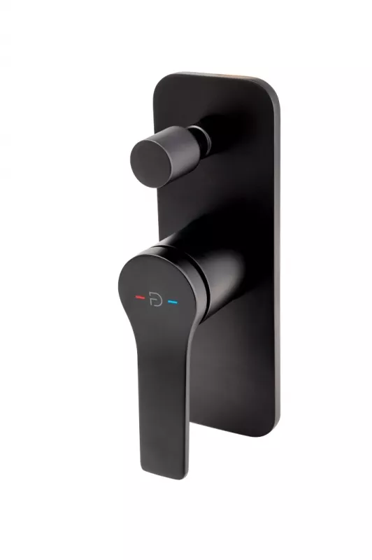 Baterii sanitare - Unitate comanda FDesign Seppia FD1-SPA-7P-22, 1/2'', incastrat, 2 iesiri 1/2'', valva inclusa, mat, negru