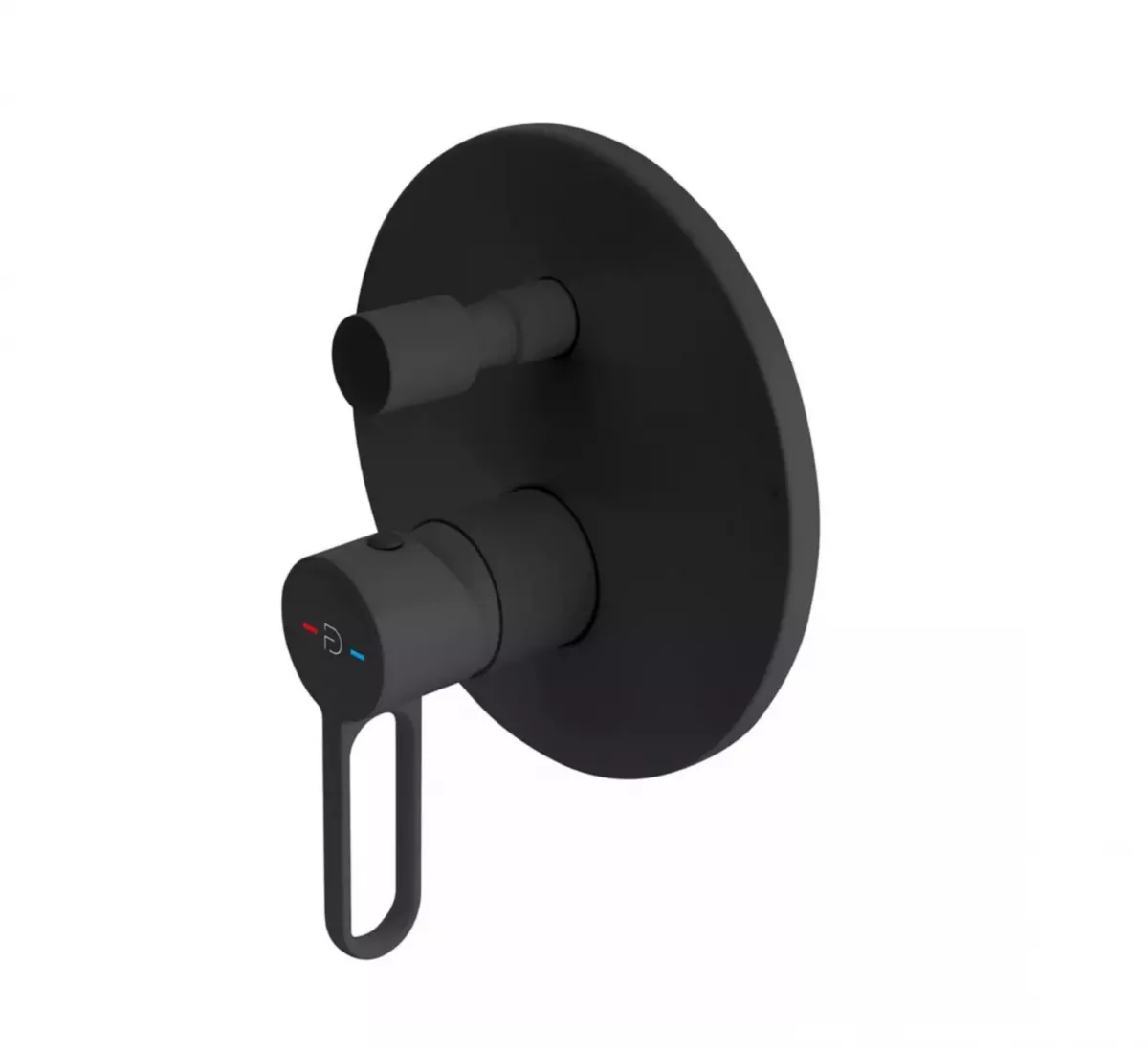 Baterii sanitare - Unitate comanda FDesign Zaffiro FD1-ZFR-7P-22, 1/2'', aparenta, 2 iesiri 1/2'', diverter, valva inclusa, mat, negru