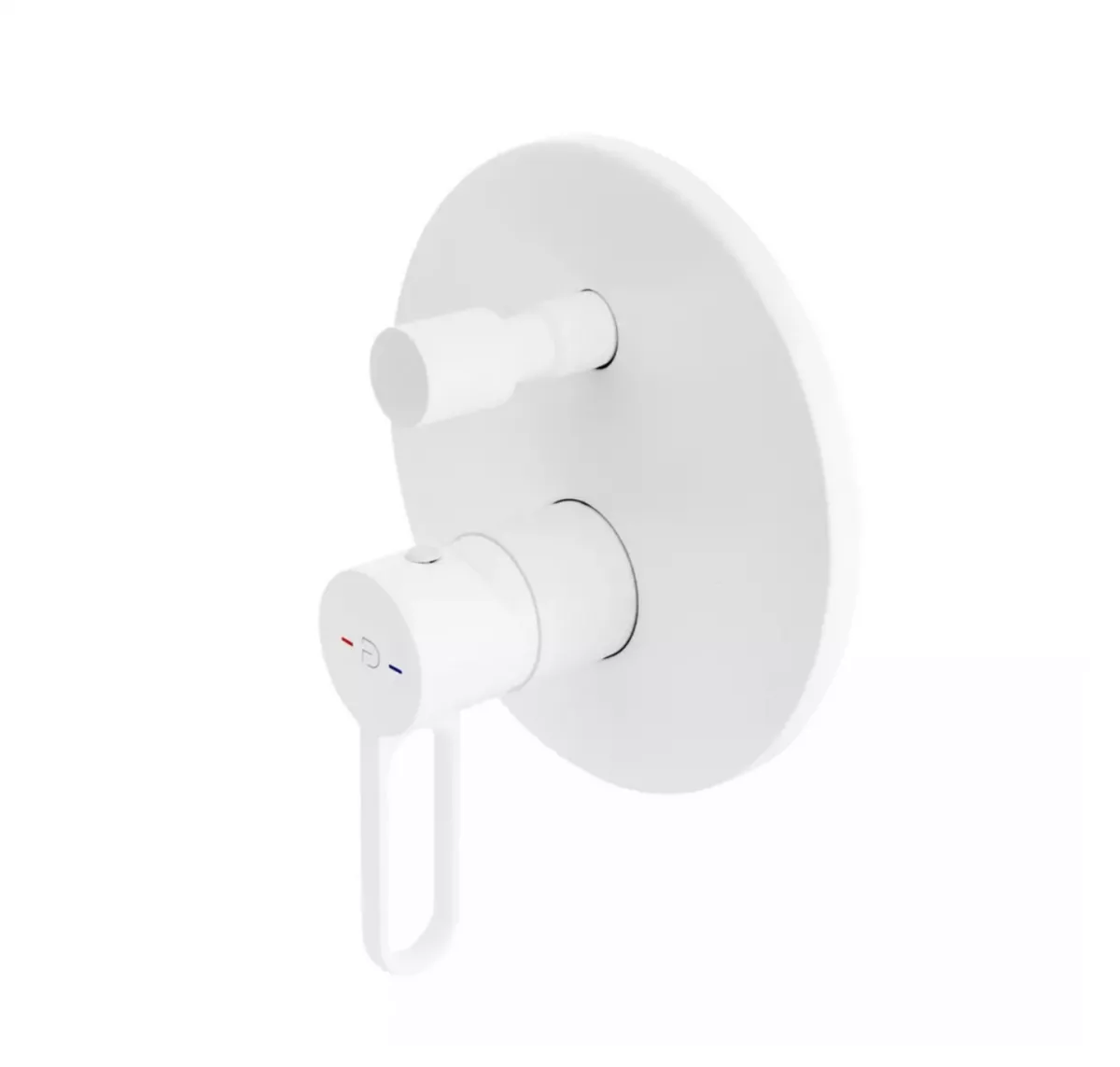 Baterii sanitare - Unitate comanda FDesign Zaffiro FD1-ZFR-7P-33, 1/2'', aparenta, 2 iesiri 1/2'', diverter, valva inclusa, mat, alb