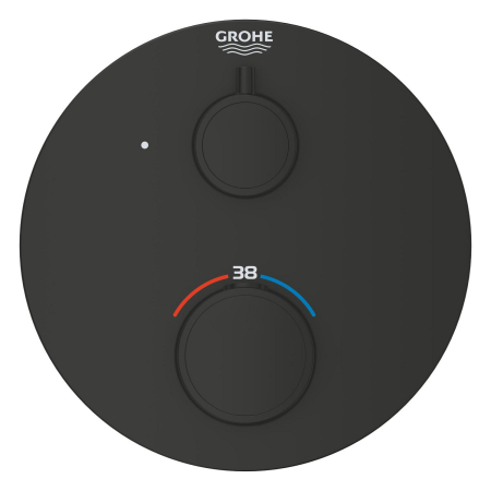 Baie - Unitate comanda Grohe 1022122430, 1 bar, 158 mm, 10 mm, 1 iesiri, 1 functii palarie dus, 1/2 dimensiune racord, Negru