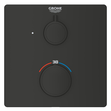 Baie - Unitate comanda Grohe 1022152430, 1 bar, 158 mm, 10 mm, 1 iesiri, 1 functii palarie dus, 1/2 dimensiune racord, Negru