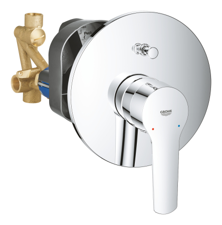 Baie - Unitate comanda Grohe 23558002, Start, tip comanda monocomanda, tip incastrare aparent, numar iesiri 2, crom