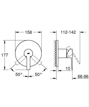 Unitate comanda Grohe 24063DL1, Lineare, 1 functie, necesita valva, mat, cupru [7]