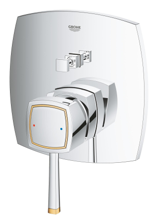 Unitate comanda Grohe 24068IG0, Grandera, 1/2'', 2 iesiri, necesita valva, crom / auriu [2]