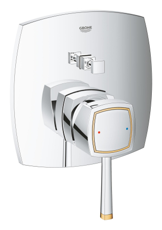 Unitate comanda Grohe 24068IG0, Grandera, 1/2'', 2 iesiri, necesita valva, crom / auriu [1]