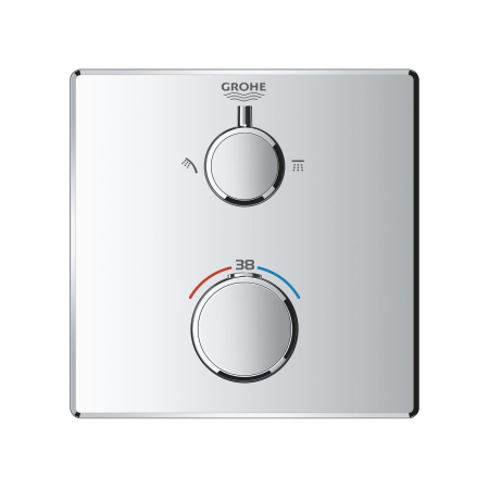 Baie - Unitate comanda Grohe 24079000, 1 bar, 158 mm, 10 mm, 2 iesiri, 1 functii palarie dus, 1/2 dimensiune racord, Crom