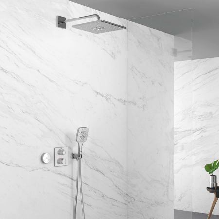 Unitate comanda Grohe 24079000, 1 bar, 158 mm, 10 mm, 2 iesiri, 1 functii palarie dus, 1/2 dimensiune racord, Crom [5]