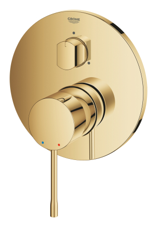 Unitate comanda Grohe 24092GL1, Essence, aparenta, monocomanda, diverter, 3 iesiri, necesita set fixare, lucios, auriu [2]