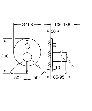 Unitate comanda Grohe 24092GN1, Essence, 3 iesiri, necesita valva, mat, auriu [3]