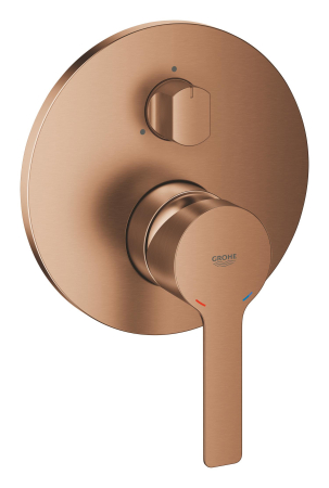 Sisteme de dus incastrate - Unitate comanda Grohe 24095DL1, Lineare, 3 functii, diverter, necesita valva, mat, cupru