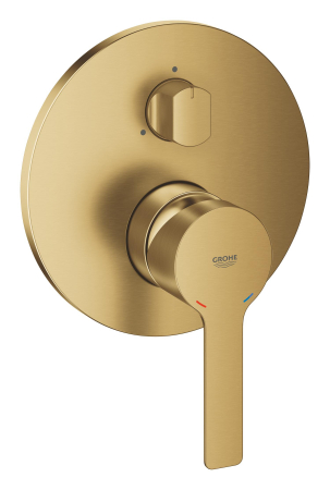 Sisteme de dus incastrate - Unitate comanda Grohe 24095GN1, Lineare, 3 functii, diverter, necesita valva, mat, auriu