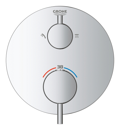 Baie - Unitate comanda Grohe 24135003, Atrio, tip comanda monocomanda, tip incastrare aparent, termostat, crom