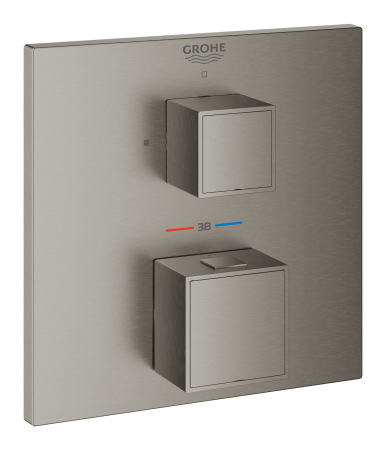 Unitate comanda Grohe 24153AL0, Grohtherm Cube, aparenta, termostat, diverter, 2 iesiri, necesita set fixare, mat [1]