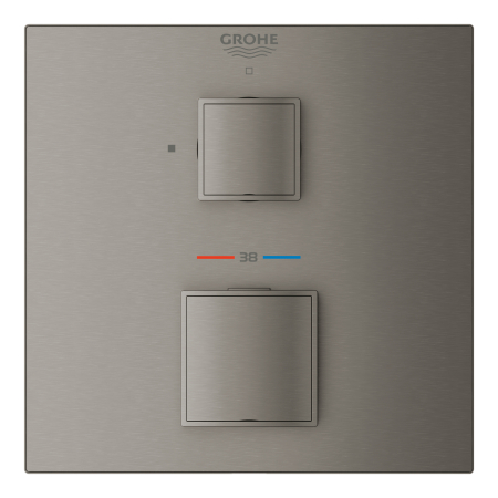 Sisteme de dus incastrate - Unitate comanda Grohe 24153AL0, Grohtherm Cube, aparenta, termostat, diverter, 2 iesiri, necesita set fixare, mat