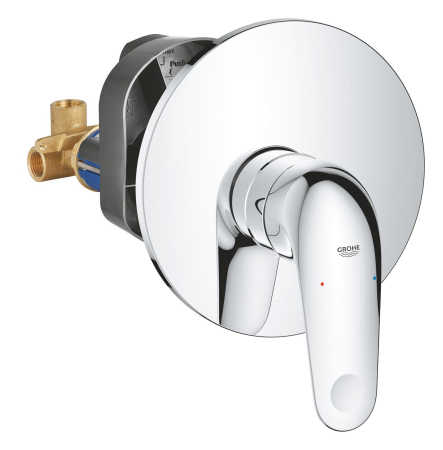 Baie - Unitate comanda Grohe 24334001, 1 bar, 158 mm, 10 mm, 1 iesiri, 1 functii palarie dus, 1/2 dimensiune racord, Crom