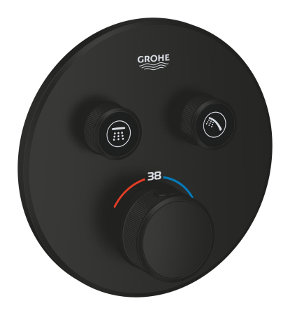 Baie - Unitate comanda Grohe 291192430, Grohtherm SmartControl, tip incastrare incastrat, tip comanda dubla comanda, negru