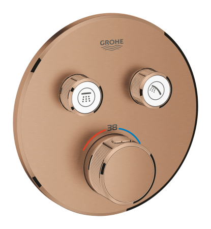 Baie - Unitate comanda Grohe 29119DL0, control Grohtherm Smartcontrol, tip comanda dubla comanda, buton push turn, cupru
