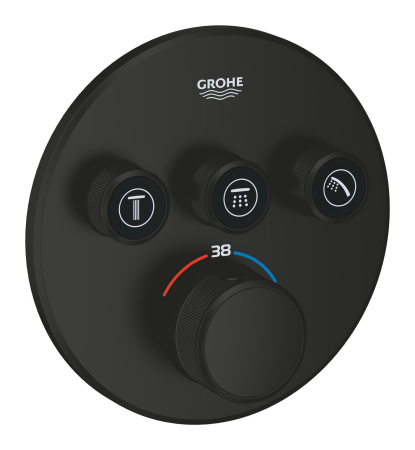 Baie - Unitate comanda Grohe 291212430, Grohtherm SmartControl, tip incastrare incastrat, tip comanda dubla comanda, negru