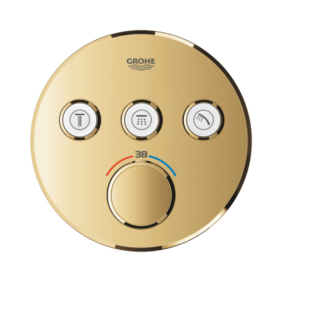 Baie - Unitate comanda Grohe 29121GL0, SmartControl, 3 iesiri, termostat, necesita valva, lucius, auriu