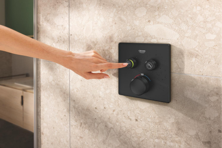 Unitate comanda Grohe 291242430, 1 bar, 158 mm, 10 mm, 2 iesiri, 1 functii palarie dus, 1/2 dimensiune racord, Negru [5]